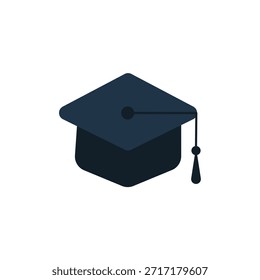 Graduation Cap flaches Icon für Bildung, Leistung und akademische Erfolgskonzepte. Sauberes Vektordesign für Schulen, Universitäten, Apps, UI, Websites und digitale Lernprojekte.