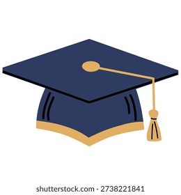 Graduation cap in flat line style for education theme. Perfect for ceremony design and poster.