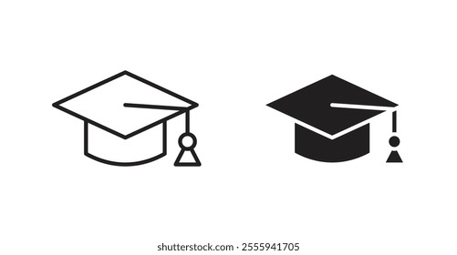 Graduation cap flat simple vector symbols illustration.