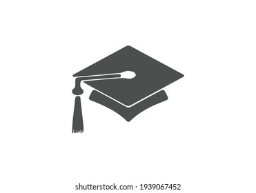 Graduation cap flat vector icon