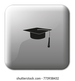 Graduation cap flat vector icon.
