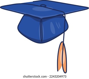 Graduation Cap Flat Vector Illustration