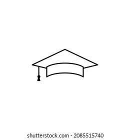 Graduation cap flat vector sign icon education 