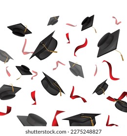 tapón de graduación volando en la ilustración del vector de aire