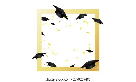 Graduation cap frame in Congratulations . Template for graduation design isolated on white background ,Vector illustration EPS 10