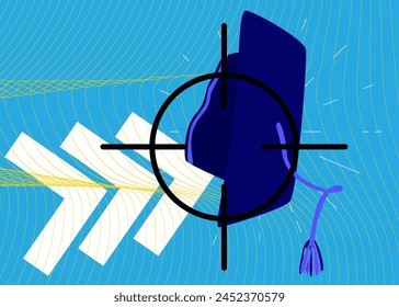 Graduation cap geometrical graphic retro theme background. Minimal geometric elements. Vintage abstract shapes vector illustration.
