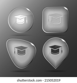 Graduationskappe. Glasknöpfe. Vektorgrafik.