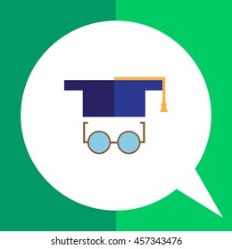Graduation cap and glasses