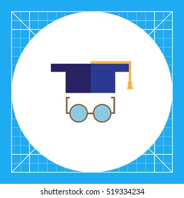 Graduation cap and glasses