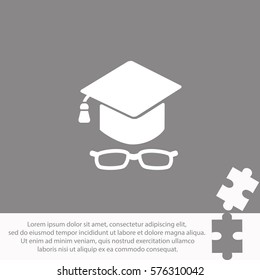 Graduation cap with glasses  icon Vector design.