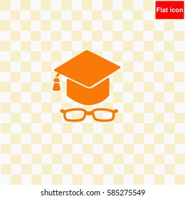 Graduation cap with glasses  icon Vector design.