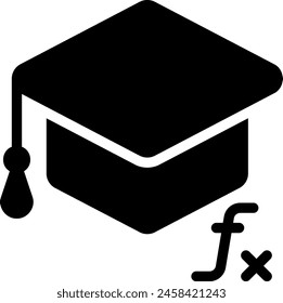 graduation cap glyph icon illustration vector