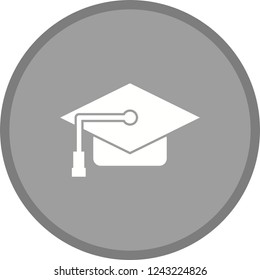 Graduation cap Glyph Round Circle Multi color BG