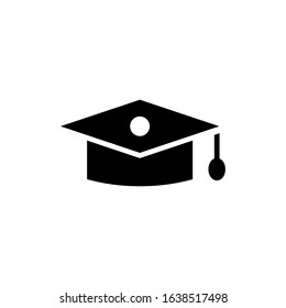 graduation cap glyph vector icon - ui icon vector