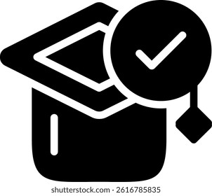 Graduation Cap Glyph Vector Icon Design