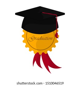 Graduation Cap Golden Medal Graduation Concept Stock Vector (Royalty ...