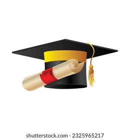 graduation cap with gradient color