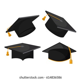 graduation cap graduate university icon. Vector graphic