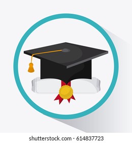 graduation cap graduate university icon. Vector graphic