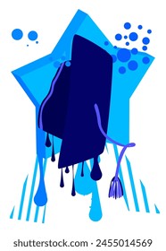 Graduation cap graffiti. Abstract modern street art decoration performed in urban painting style.