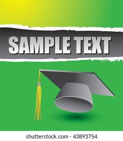 graduation cap green ripped template
