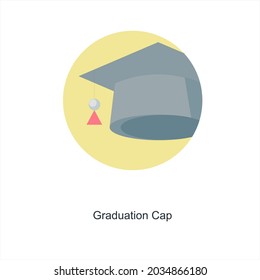Graduation Cap or Hat Icon Concept
