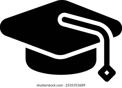 Graduation Cap or Hat Icon, Graduate College Hat, Student Graduation Cap Symbol