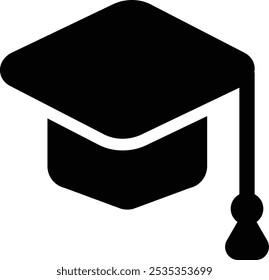 Graduation Cap or Hat Icon, Graduate College Hat, Student Graduation Cap Symbol