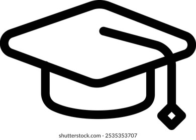 Graduation Cap or Hat Icon, Graduate College Hat, Student Graduation Cap Symbol