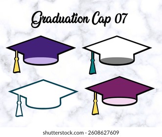 Graduation Cap hat icon, student Vector graphics stock illustration #07