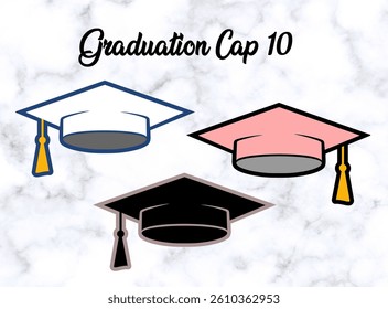 Graduation Cap hat icon, student Vector graphics stock illustration #10