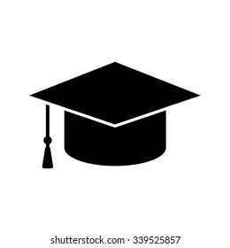 Graduation cap or hat icon . Vector illustration