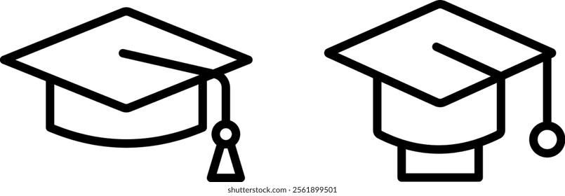 "Graduation Cap Icon – Academic Achievement and Education Concept Illustration"