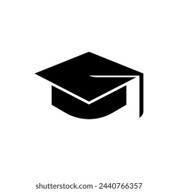 Graduation Cap Icon. Academy, College. Intellectual, Educated People Symbol.