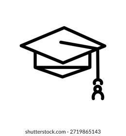 Icono del casquillo de la graduación, para ser llevado en la graduación