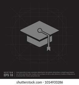 Graduation cap icon - Black Creative Background