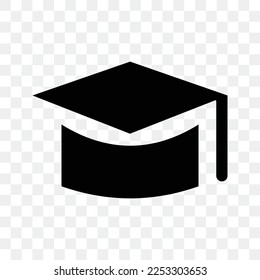 graduation cap icon black graduation cap on transparent background
