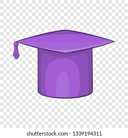 Graduation cap icon in cartoon style on a background for any web design 