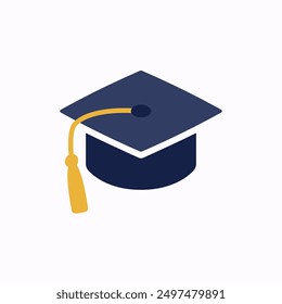 Graduation cap icon. Clipart image isolated on white background