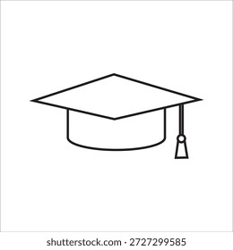 Colección de icono de tapa de graduación. Gorra académica sobre fondo blanco.