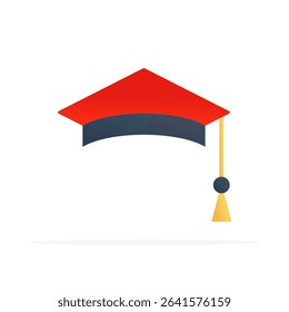 graduation cap icon, colored flat vector. modern and minimalist design.