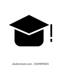 Graduation cap icon. Concept of education, achievement, and academic success.