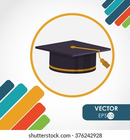 Graduation cap icon design 