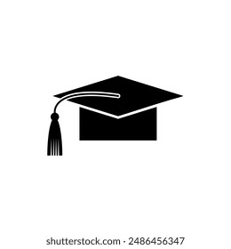 Graduation cap icon design with black color