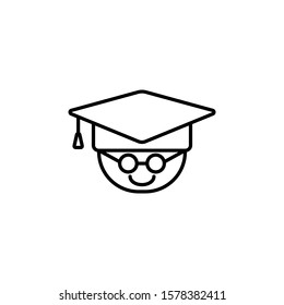 Graduation cap icon design isolated on white background. vector illustration