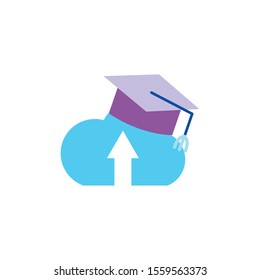 Graduation cap icon design, University education school college academic degree ceremony and celebration theme Vector illustration