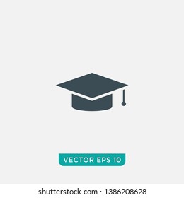 Graduation Cap Icon Design, Vector EPS10