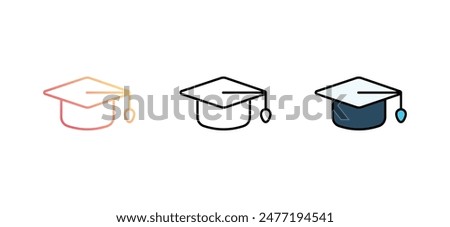 Graduation Cap icon design with white background stock illustration