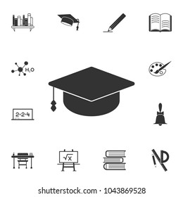 Graduation cap icon. Detailed set of education element icons. Premium quality graphic design. One of the collection icons for websites, web design, mobile app on white background