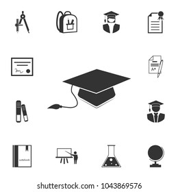 Graduation cap icon. Detailed set of education element icons. Premium quality graphic design. One of the collection icons for websites, web design, mobile app on white background